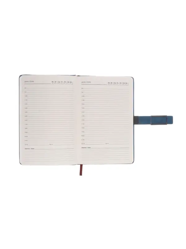 Ежедневник недатированный формат А5, с хлястиком, 112л, линия, пвх, Синий Ежедневник недатированный формат А5, с хлястиком, 112л, линия, пвх, Синий