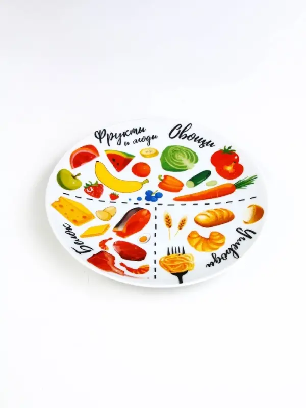 Тарелка плоская керамическая &laquo;Правильное питание&raquo;, d=20 см