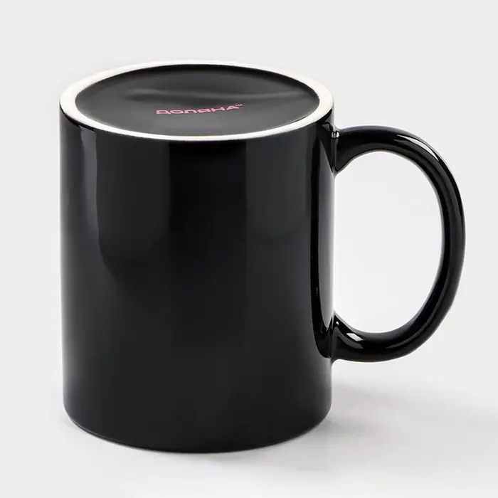 Кружка - хамелеон Доляна &laquo;Заряд энергии&raquo;, 350 мл, керамика, чёрная