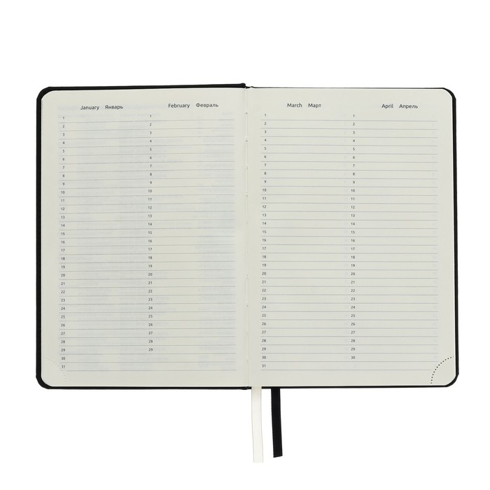 Ежедневник недатированный A5, 160 листов, deVENTE.Emblem, твёрдая обложка из искусственной кожи с поролоном, ляссе, блок 70 г/м2, чёрный