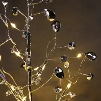 Светодиодный куст &laquo;Кристаллы&raquo; 45&times;30&times;3 см, 20 LED, постоянное свечение, от батареек CR2032&times;2 (в комплекте), свечение тёплое белое