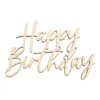 Топпер для торта Happy Birthday, деревянный, 92х60