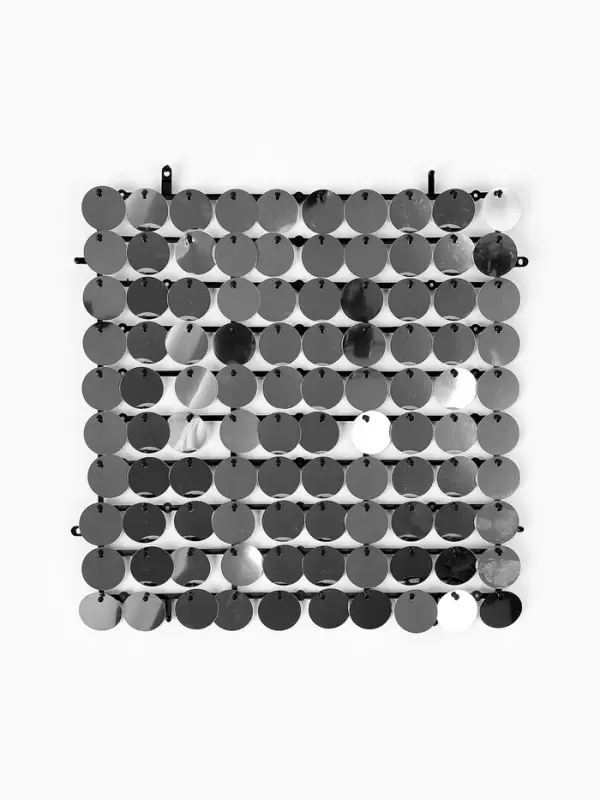 Панель с пайетками для фотозоны, круглые, 30&times;30 см, серебристая