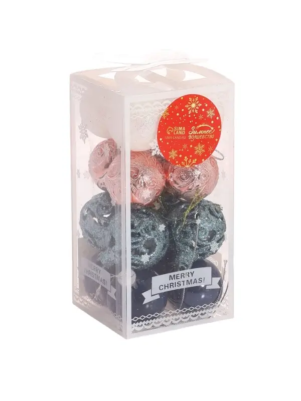 Ёлочные игрушки &laquo;Торжество&raquo;, шары новогодние, набор 16 шт., d=4 см, МИКС