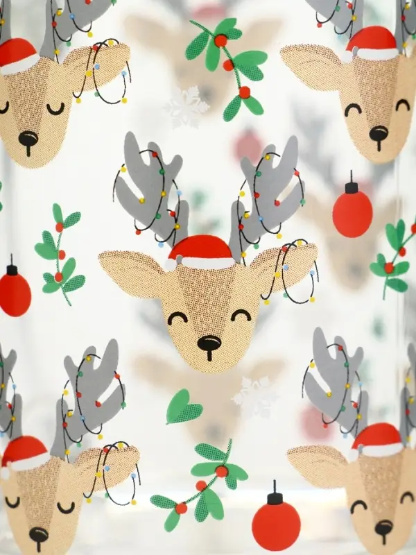 Кружка новогодняя стеклянная &laquo;Милые олени&raquo;, 300 мл