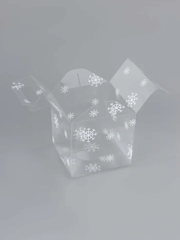 Коробка подарочная новогодняя складная ПВХ &laquo;Праздничное настроение&raquo; 11&times;11&times;11 см .