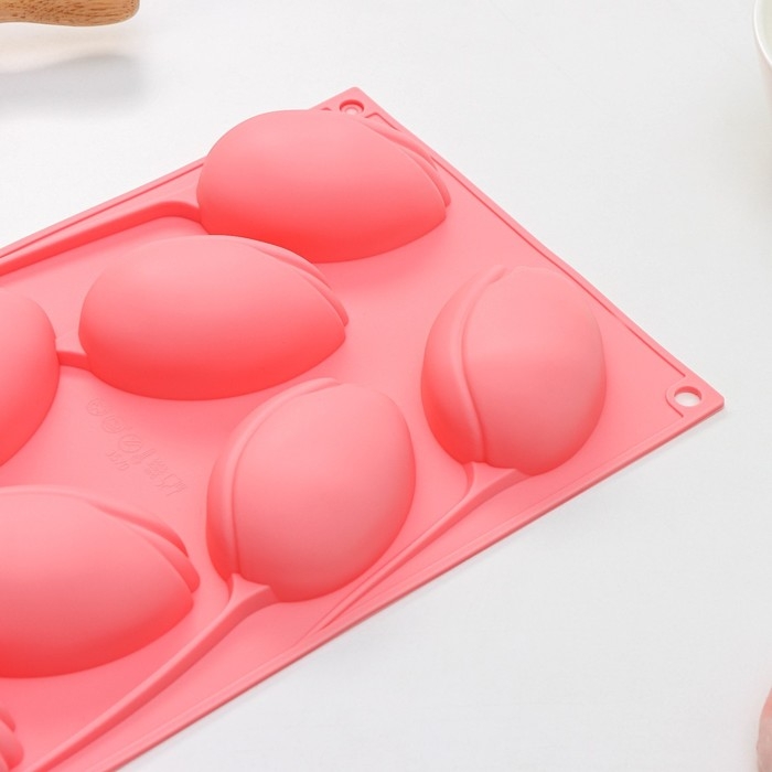 Форма для выпечки Доляна «Тюльпаны», силикон, 8 ячеек, 30×17,5×3 см, цвет розовый Форма для выпечки Доляна «Тюльпаны», силикон, 8 ячеек, 30×17,5×3 см, цвет розовый