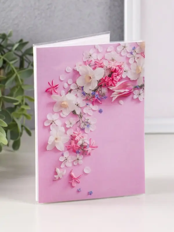 Фотоальбом 36 фото 10X15см,"Цветы" розовый,  ПП карм.,мягкая обложка