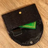 Сумка клатч плетёная из пальмового листа, 28×16×2 см, чёрная Сумка клатч плетёная из пальмового листа, 28×16×2 см, чёрная