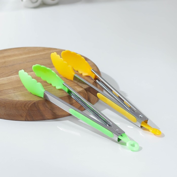 Щипцы универсальные для гарнира Доляна «Лист», 28 см, цвет МИКС Щипцы универсальные для гарнира Доляна «Лист», 28 см, цвет МИКС