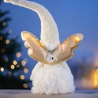 Светодиодная фигура &laquo;Кукла в белом&raquo; 70 см, текстиль, 6 LED, от батареек AG10&times;3, свечение тёплое белое