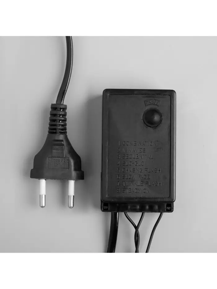 Гирлянда &laquo;Нить&raquo; 20 м с насадками &laquo;Шарики 1.5 см&raquo;, IP44, тёмная нить, 200 LED, свечение синее, 8 режимов, 220 В