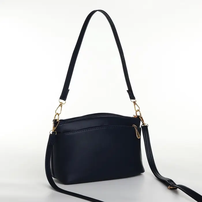 Сумка женская кросс-боди на молнии, 23&times;9&times;15 см, тёмно-синяя