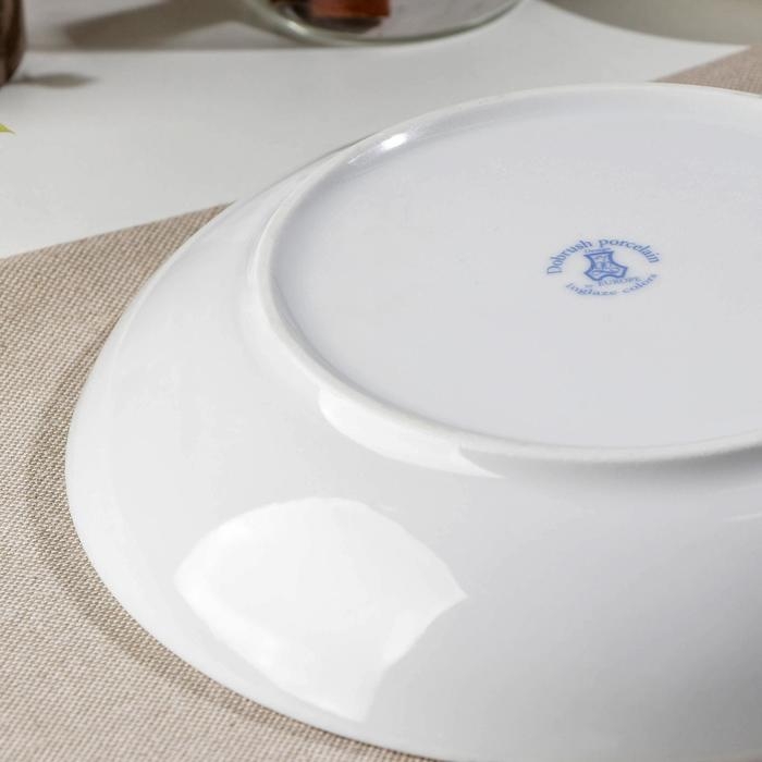 Тарелка фарфоровая глубокая «Верона», 700 мл, d=20,5 см, белая