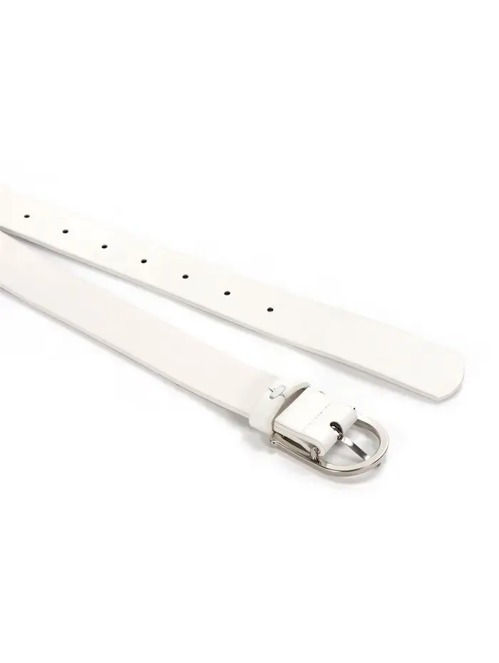 Ремень женский, 1 прокол, металл пряжка, 2.8&times;105 см, белый