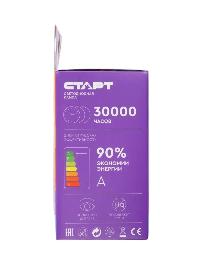 Лампа светодиодная СТАРТ, 20 Вт, Е27, 6500К, 1600 лм, свечение холодное белое
