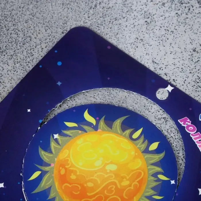 Брошь деревянная «Космос» Солнце, жёлтая