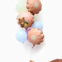 Воздушные шары "Розовый тортик" фольга, латекс, набор 12 штук