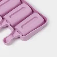 Форма для мороженого Доляна &laquo;Эскимо&raquo;, силикон, 19.5&times;11 см, 4 ячейки (6.8&times;3.5 см), белая