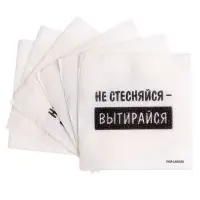 Салфетки бумажные однослойные &laquo;Не стесняйся-вытирайся&raquo;, 24&times;24 см, набор 20 шт.
