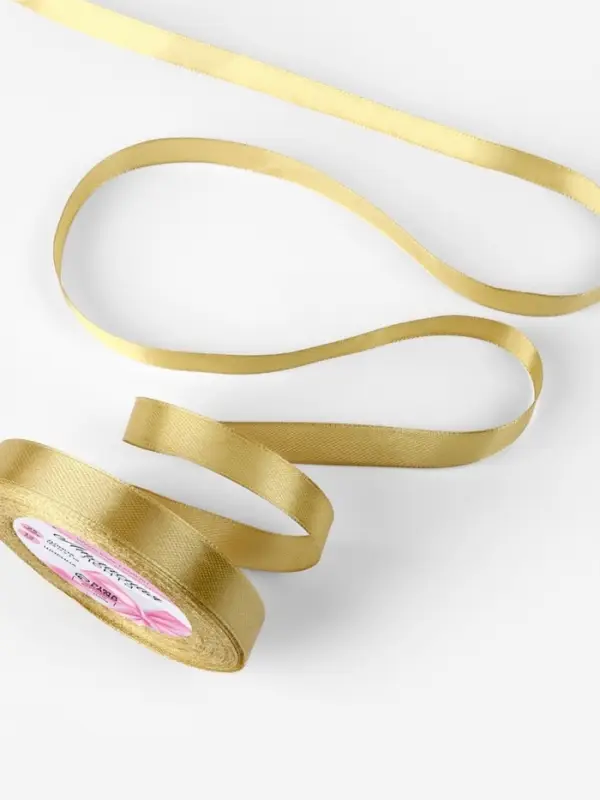 Лента атласная, 12 мм, 23&plusmn;1 м, цвет золотой №204