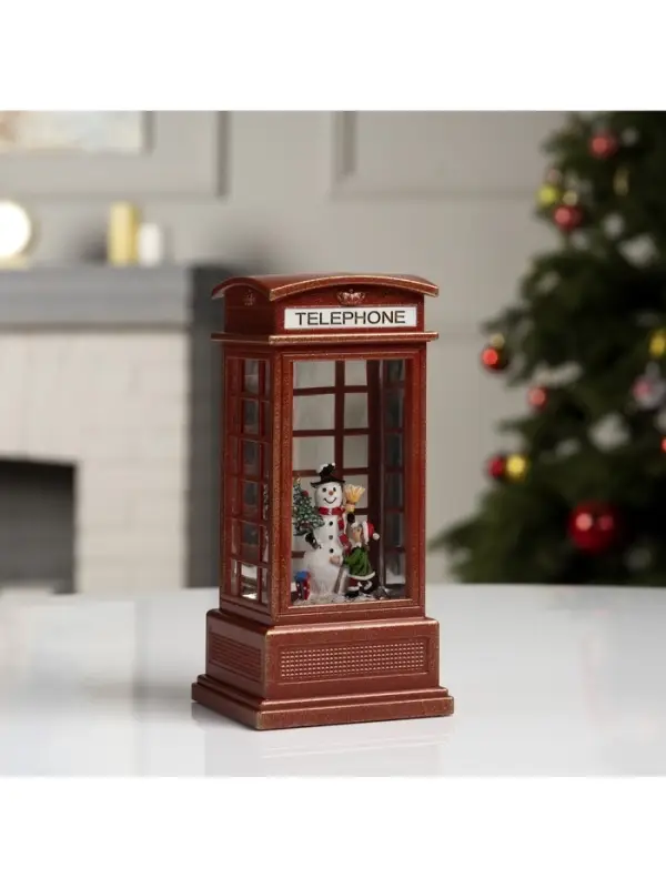 Светодиодная фигура &laquo;Девочка и снеговик&raquo; 9&times;20&times;8 см, пластик, от батареек ААх3, USB, свечение тёплое белое