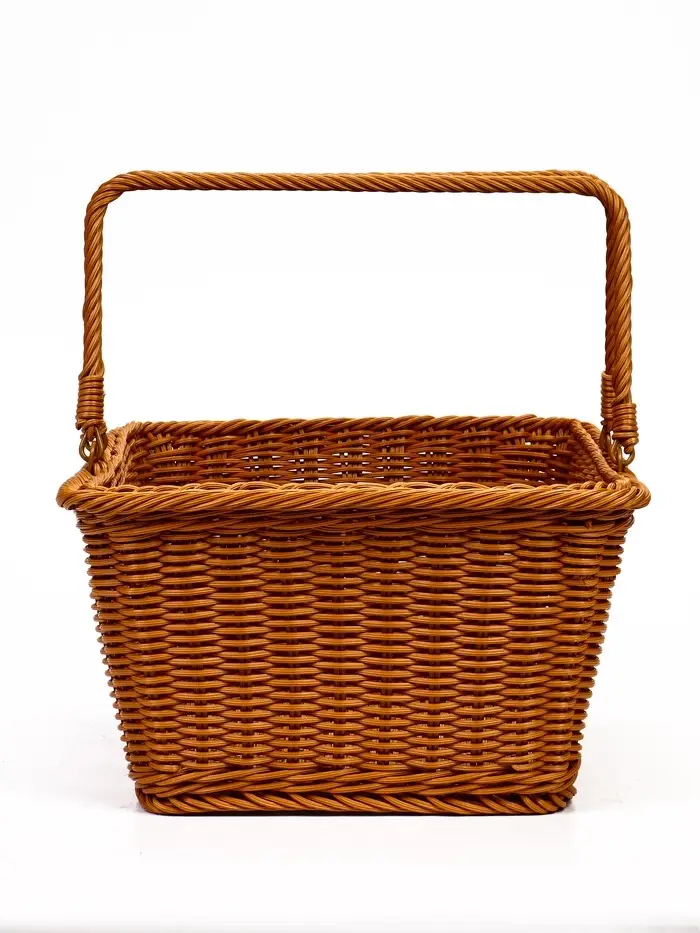 Корзина пластик 40 х 31 х 17 см, ручка17 см коричневый