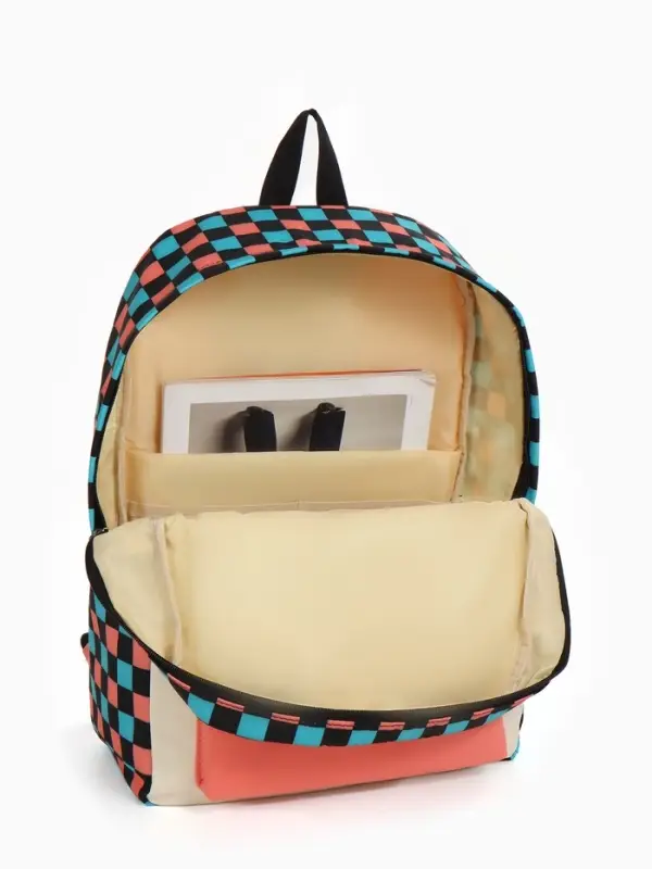 Рюкзак школьный на молнии, с карманами, размер 30&times;14&times;42 см, белый/розовый