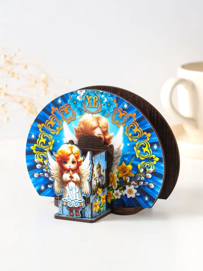 Набор пасхальный салфетница+подставка под зубочистки №1,  10х12,8х5 см; / 3,7х3,7х6,5 см