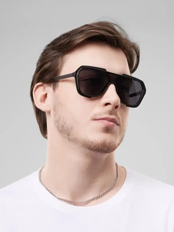 Очки солнцезащитные &laquo;OneSun. Маска&raquo;, uv 400, линза 4.5&times;5.8 см, чёрный