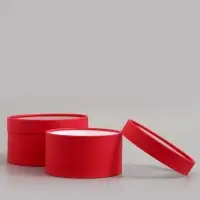 Набор подарочных коробок 2 в 1 круглых, красная, с окном, 21&times;11 - 18&times;10 см