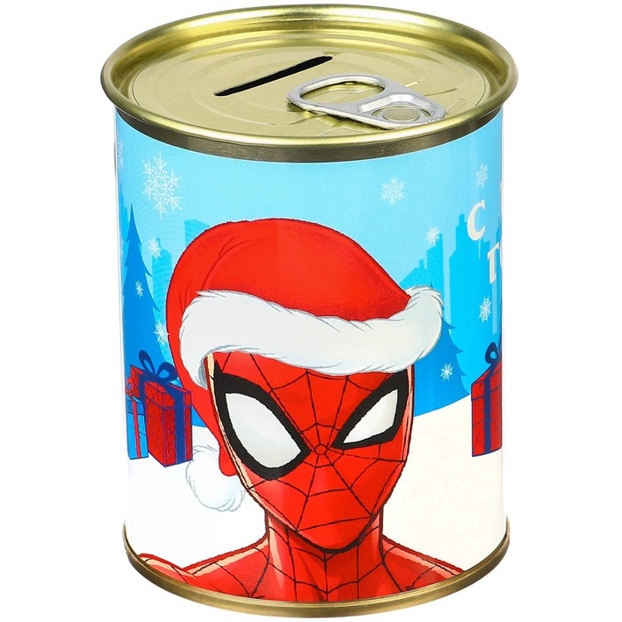 Новый год. Копилка Новый год. Копилка "С Новым годом!", 9.5х9.5х7.5 см, Человек паук