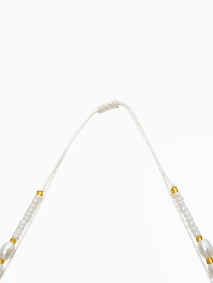 Чокер "Морской мир" ракушка, жемчуг, цвет белый в золоте