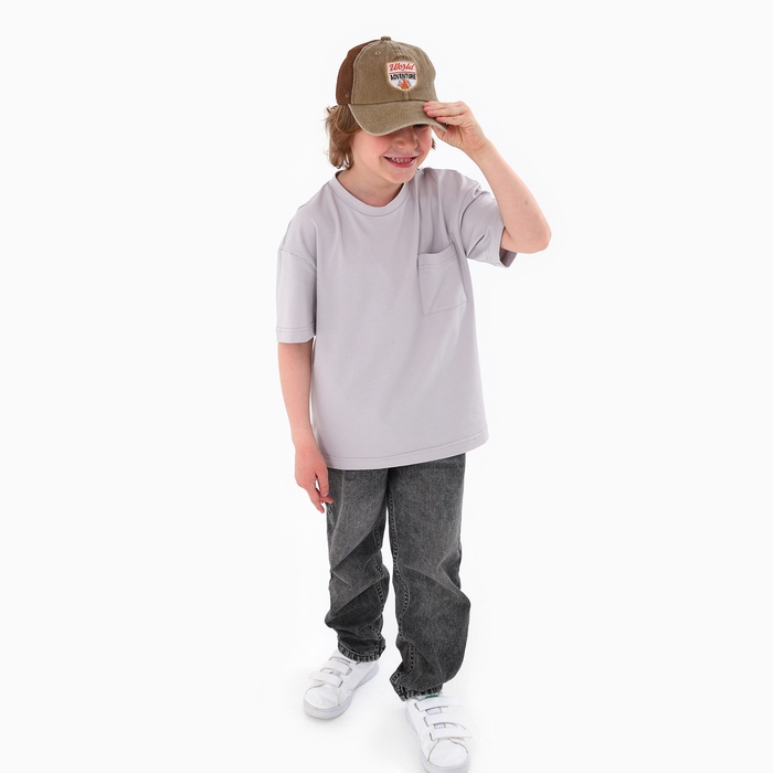 Кепка детская для мальчика с сеткой Adventure, джинса, р-р 52-54, 5-7 лет