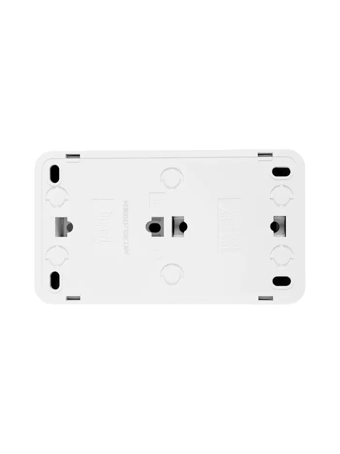 Выключатель с розеткой горизонтальный TANGO, 16 А, 2 клавиши + розетка, IP 20, открытой проводки с з