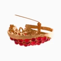 Брошь &laquo;Гранат. срез с косточками&raquo;, красная в золоте
