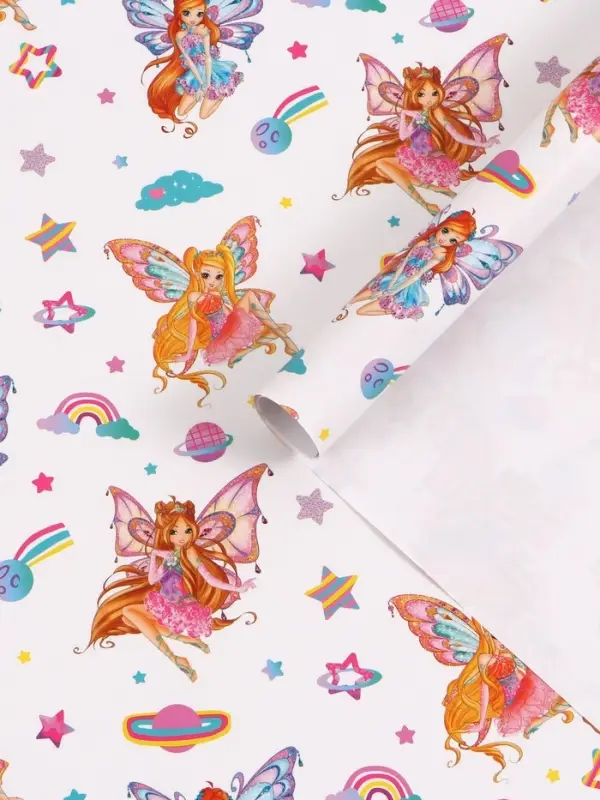 Бумага упаковочная глянцевая &laquo;Клуб Винкс&raquo;, 70&times;100 см