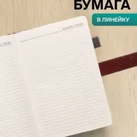 Ежедневник недатированный А5, с хлястиком, 112 листов, в линейку, держатель, пвх, коричневый