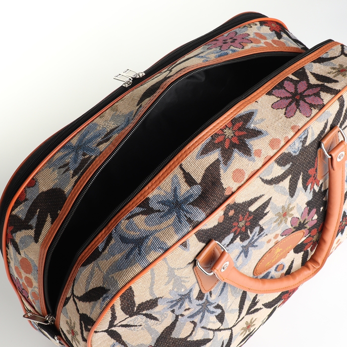 Сумка дорожная женская, 2 отдела на молниях, длинный ремень, цвет разноцветный Сумка дорожная женская, 2 отдела на молниях, длинный ремень, цвет разноцветный