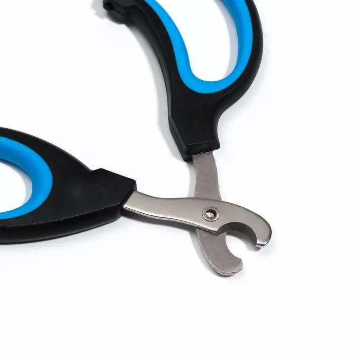 Ножницы-когтерезы &laquo;Пижон&raquo; Premium, с эргономичной ручкой, чёрные, голубые