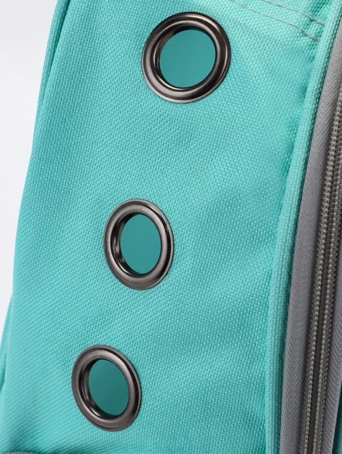 Рюкзак для переноски животных прозрачный, 31 х 28 х 42 см, бирюзовый