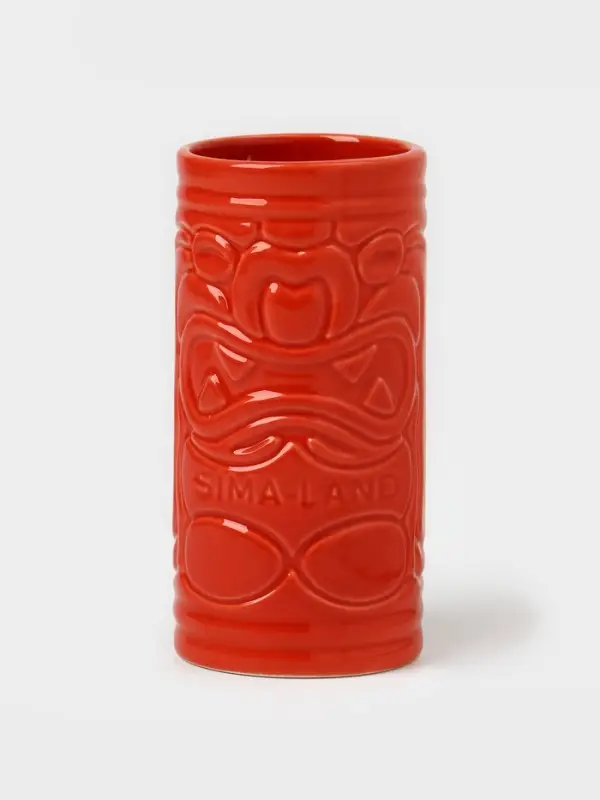 Стакан для коктейлей &laquo;Тики остров&raquo;, 400 мл, d=7 см, h=14.5 см, керамика, красный
