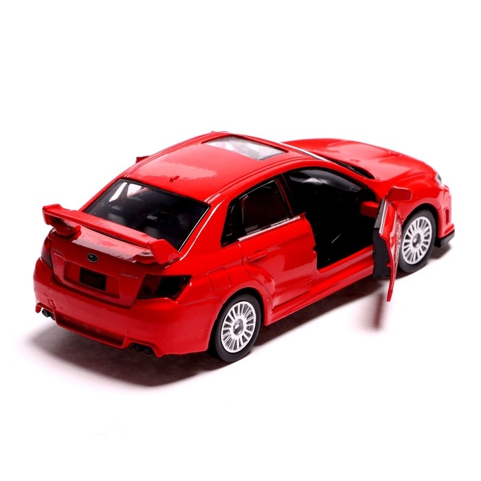 Машина металлическая SUBARU WRX STI, 1:32, инерция, открываются двери, цвет красный Машина металлическая SUBARU WRX STI, 1:32, инерция, открываются двери, цвет красный