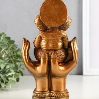 Фигура гипс "Ганеш в руках", высота 21см, бронза