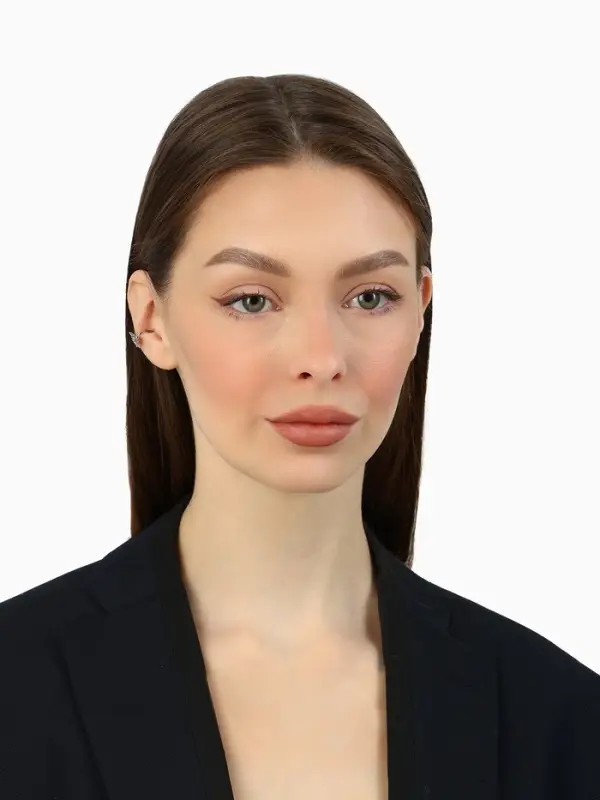 Серьга кафф &laquo;Звезда&raquo;, стразы, белая в серебре