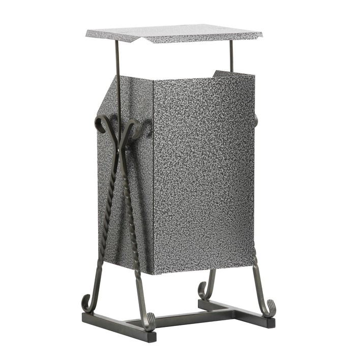 Урна уличная Урна уличная "Квадратная на гнутых ножках" с крышей 22 л, серая, бак 0,5 мм, 63 х 33 х 33 см