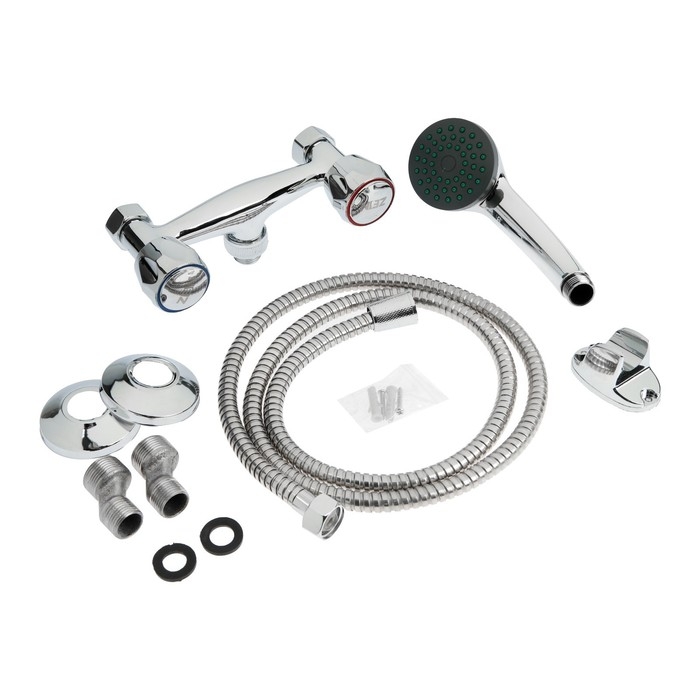 Смеситель для душа ZEIN ZC2053, кран-букса латунь 1/2 Смеситель для душа ZEIN ZC2053, кран-букса латунь 1/2", с душевым набором, хром