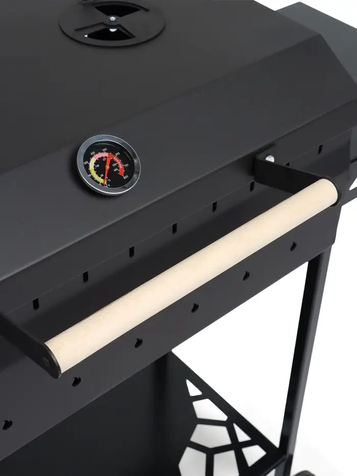 Мангал GrilMe MAX, 115&times;35&times;83 см, сталь 2 мм, термометр, 2 полки, колёса