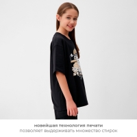 Футболка детская MINAKU, цвет чёрный, рост 134 см
