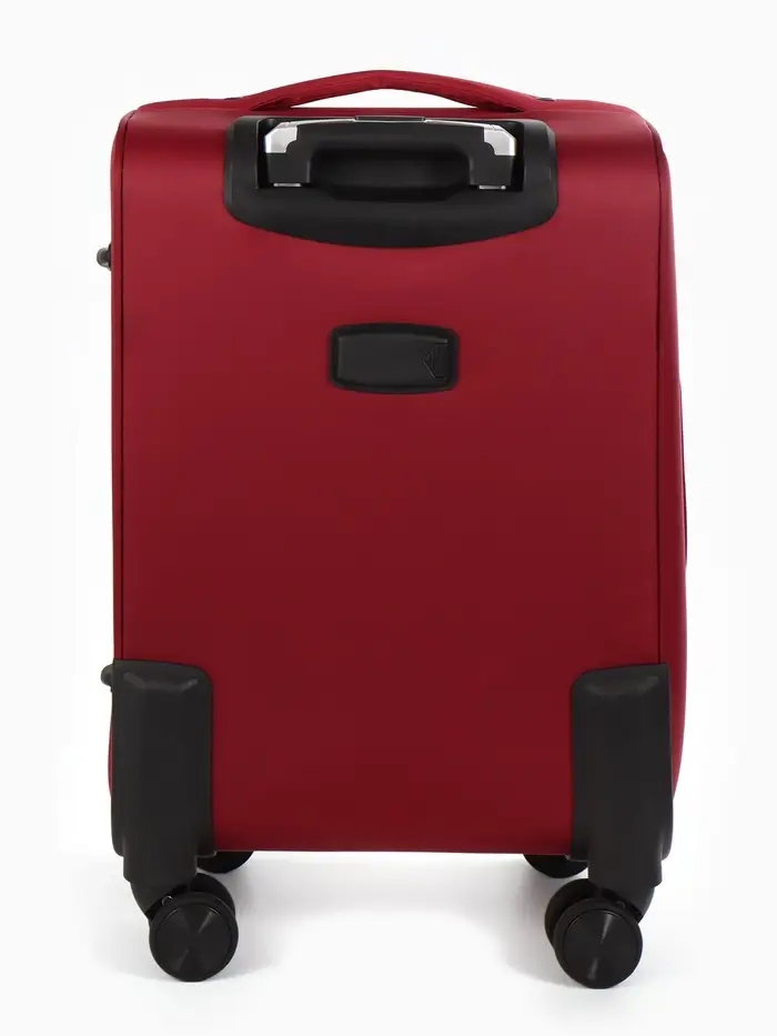 Чемодан 20",Текст,36*25*58,отд на молнии,1 нар/карм, увелич,код замок,4 колеса, красный